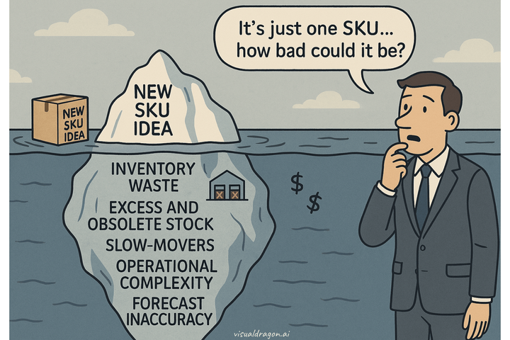 "Illustration depicting SKU complexity challenges in Supply Chain